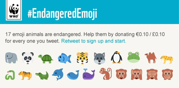 WWF gebruikt dieren emoji’s om bewustwording te creëren ?