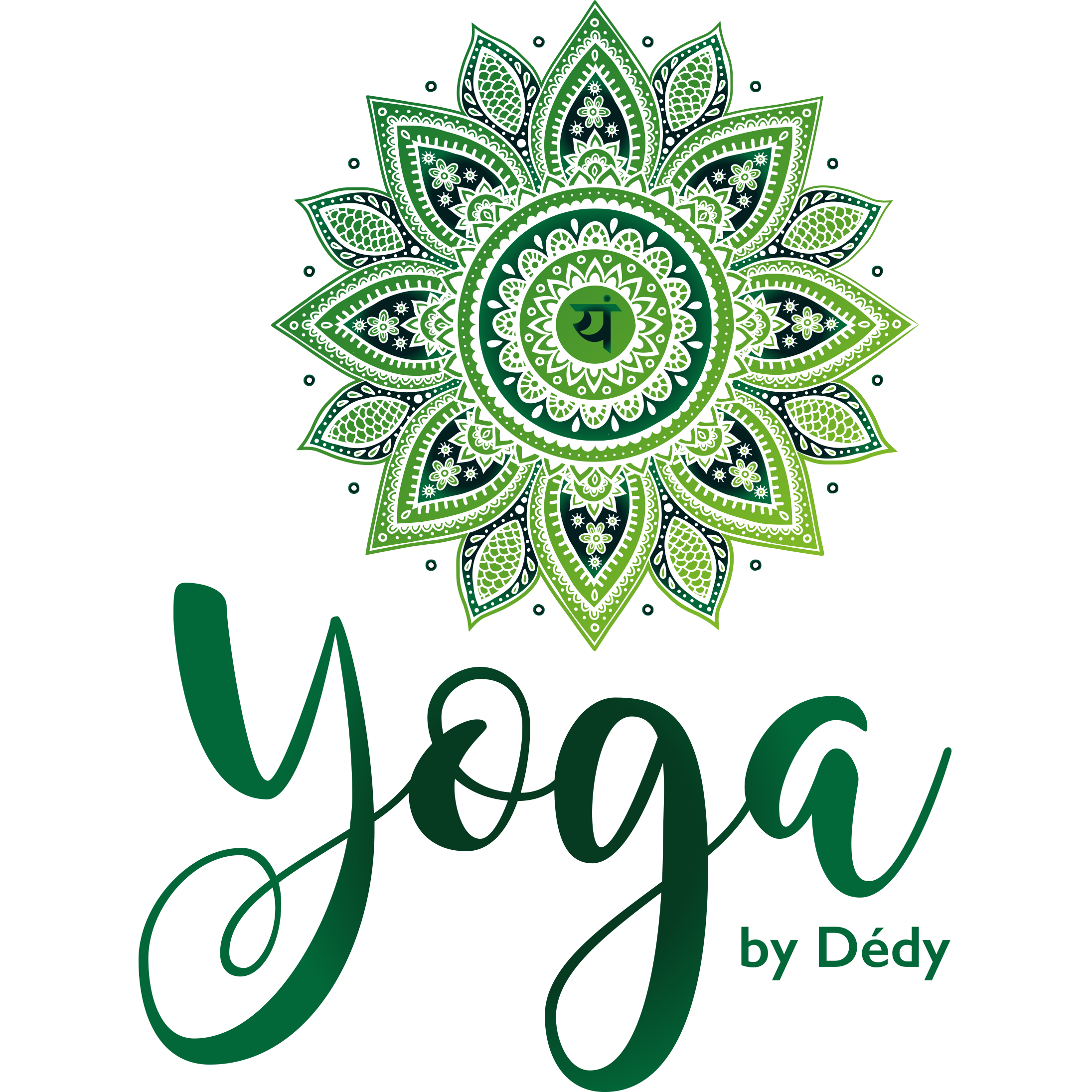Logo van Yoga by Dédy gemaakt door Femke Brooks - klant van SOEQ